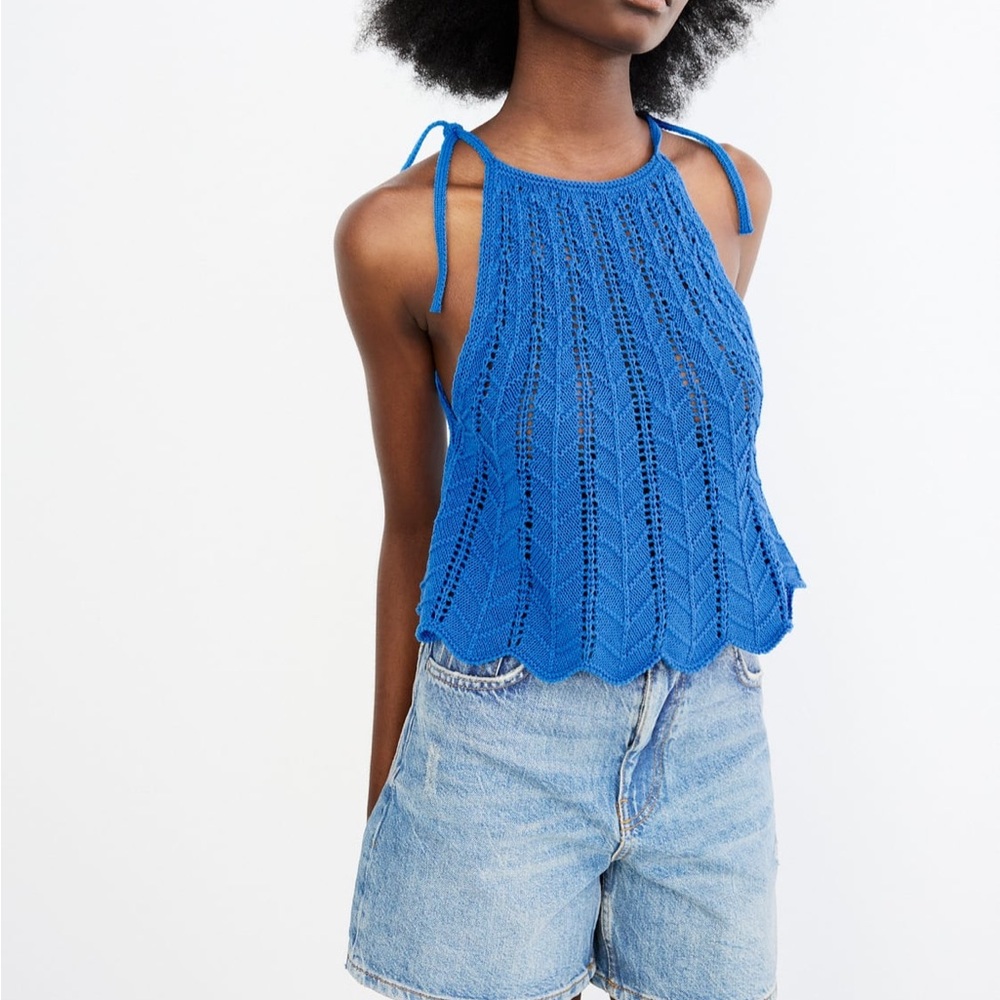 NWOT. Zara Crocheted Knit Cami Tank